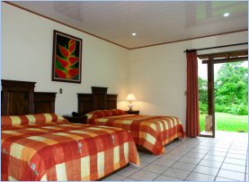 Spacious rooms of the Arenal Manoa Hotel