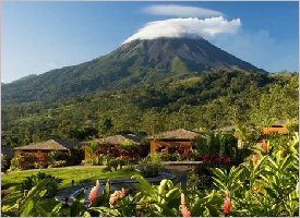 Astounding views of the Arenal Volcano from our property at Arenal Nayara