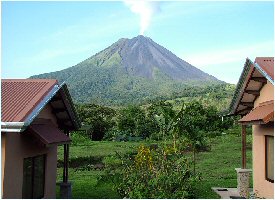 The Arenal Volcano is visible throughout the property at Arenal Springs Hotel