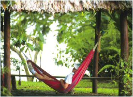 Relaxing at the Mawamba Lodge in Tortuguero, Costa Rica