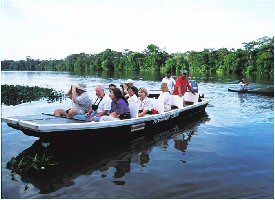 Boat transportation through the Tortuguero canals