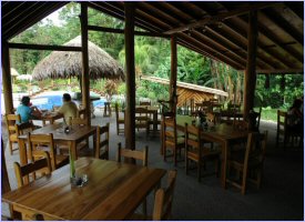 Restaurant at the Suizo Loco Hotel in Costa Rica