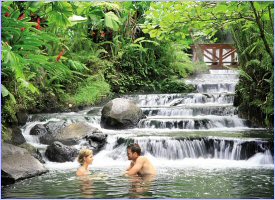 Hot Spring waters at the Tabacon Resort in Arenal, Costa Rica