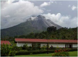 View of the Arenal Volcano from Volcano Lodge in Costa Rica