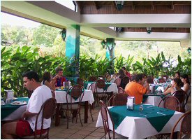 Restaurant at the Volcano Lodge Hotel in Arenal