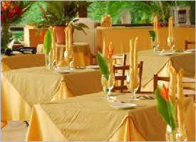 Meals with a view of the National Park and Whale Fin formation in Osa, Costa Rica