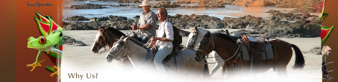Horseback riding on the beaches in the Corcovado area as part of a Costa Rica Vacation Package