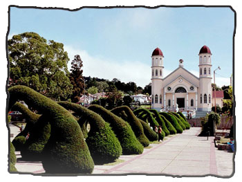 The Zarcero park and church