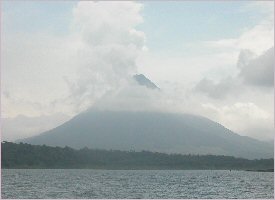 The Arenal Volcano seen from the Arenal Lake
