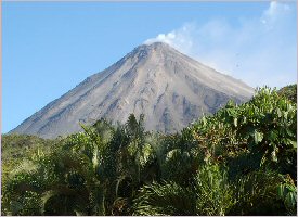 The Arenal Volcano on a clear day