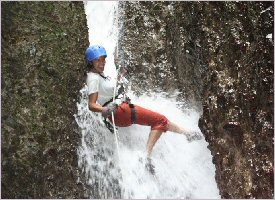 Rappel down a waterfall, feel the power of Nature