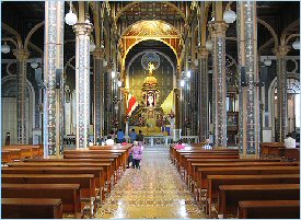 Inside the Basilica of Los Angeles in Costa Rica
