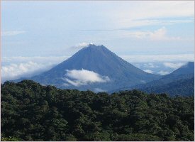You can see the Arenal Volcano from various places along the way