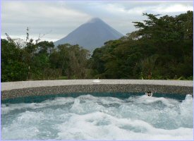 Bubbling waters are relaxing and with the great Arenal Volcano view it is unbelievable