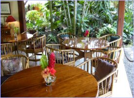 Restaurant at MAguellan Inn in the south Caribbean of Costa Rica