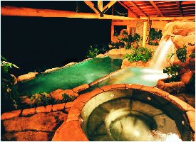 Relax in the jacuzzi and pools at Peace Lodge in Costa Rica