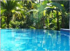 Swimming pool at the Falls Resort in Manuel Antonio, Costa Rica
