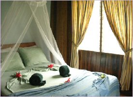 Rooms at the Tortuguero Beach Lodge in Costa Rica
