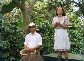Our theatrical presentation of how coffee is produced in Costa Rica