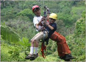 Children are able to enjoy the canopy with a guide