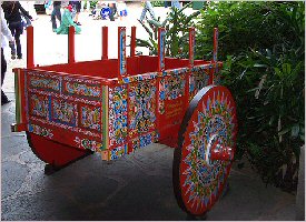 A painted Costa Rican oxcart