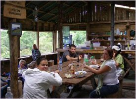 Special meals in the wooden cabin