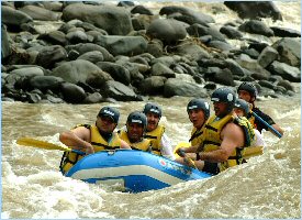 White water rafting in the Pascua river in Costa Rica